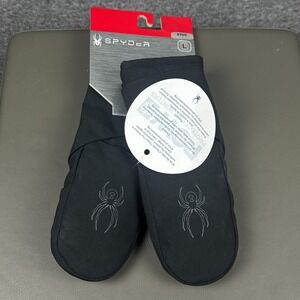 NEW Spyder Mini Cubby Mittens Toddler Kids Large Black Ski Snowboard Gloves NWT